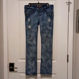 Antique Rivet Distressed Bleach Jeans 28 long